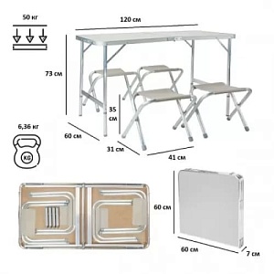 Набор мебели для пикника Green Glade (стол+4 табурета)