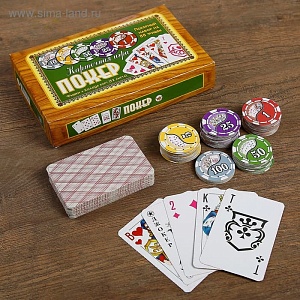 Набор для игры в покер (карты 52 л.+ 88 фишек)